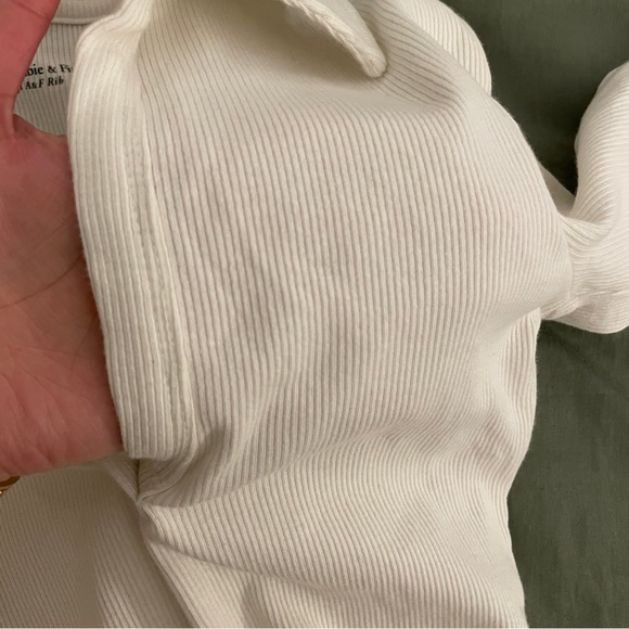 Abercrombie & Fitch White Ribbed Polo Bodysuit (Size XS) - Picture 6 of 10
